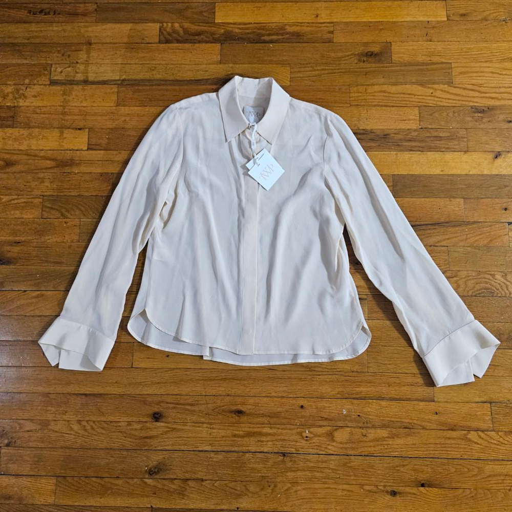 TWP Beige Silk Blouse Women's Size XS/S